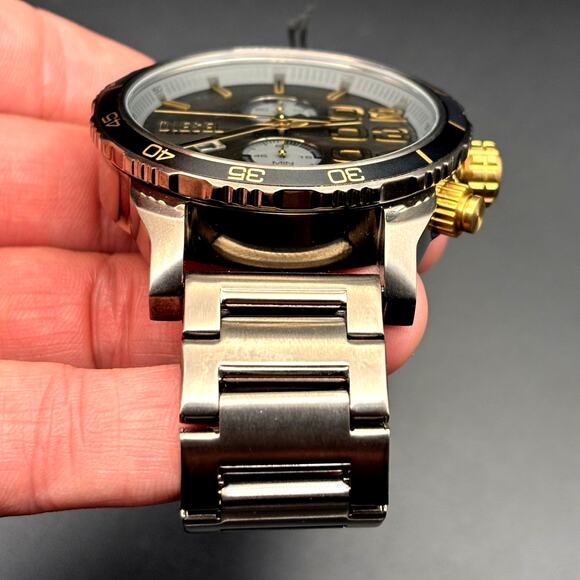 Diesel DZ4614 Double Down 2.0 Mens Chronograph Watch Unidirectional Bezel NIBWT - Picture 16 of 17